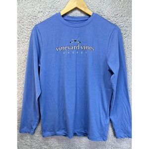 Vineyard Vines Harbor Tee (Youth L) Tide Blue Heather Hockey Long Sleeve Shirt
